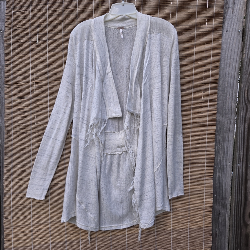 Free People Fringe Cardigan Large Sweater